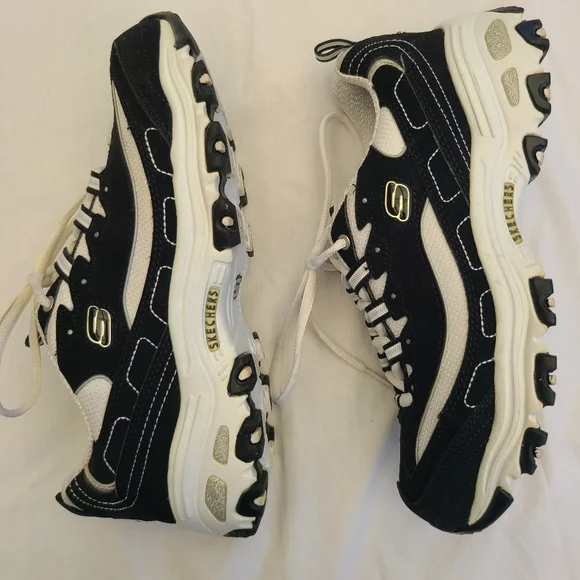 Skechers D'lites - Black & White Me Time Sneaker Size 7.5 - Picture 6 of 8